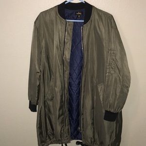 Long knee length green army coat